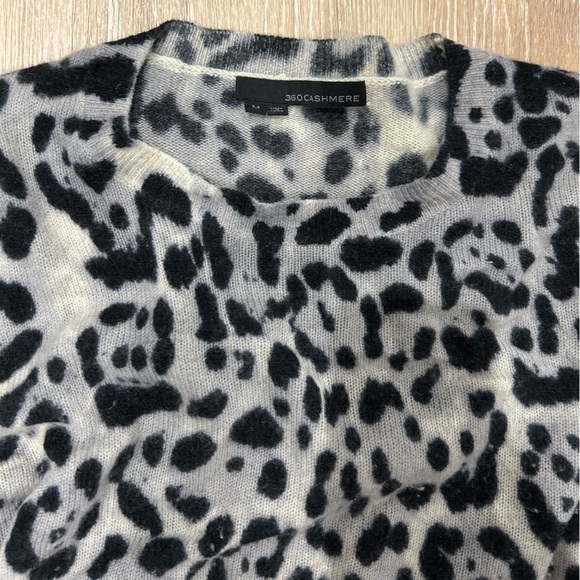 360 Cashmere Leopard Print Sweater medium grey black - Picture 5 of 5